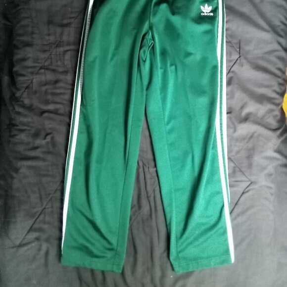 Vintage 90s Adidas 3 Stripe Snap Sweatpants Joggers Green - Picture 3 of 9